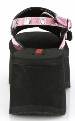 Demonia FUNN-32 Pink Holographic Platform Slide Sandals Shoes 10 Demonia FUNN-32 Pink Holographic Platform Slide Sandals Shoes