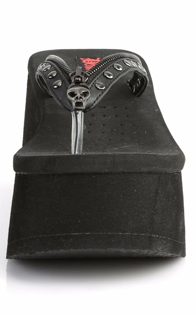 Demonia Shoes FUNN-33 Black Platform Slide Sandals 4 Demonia Shoes FUNN-33 Black Platform Slide Sandals