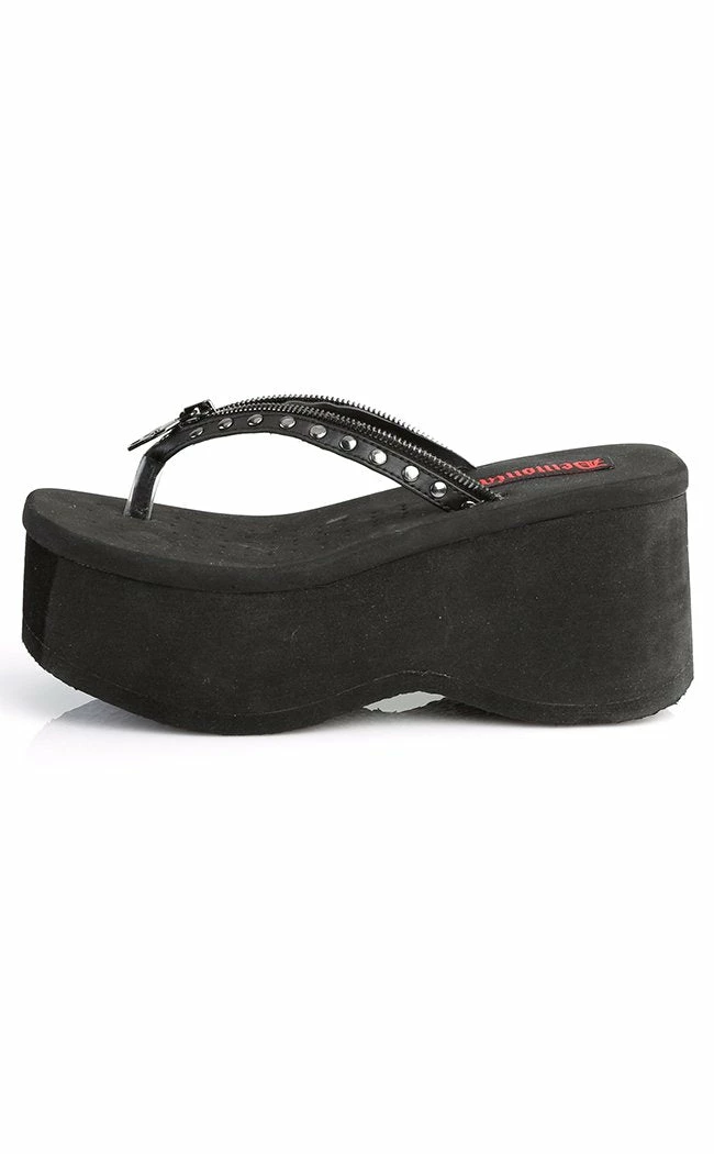 Demonia Shoes FUNN-33 Black Platform Slide Sandals 5 Demonia Shoes FUNN-33 Black Platform Slide Sandals