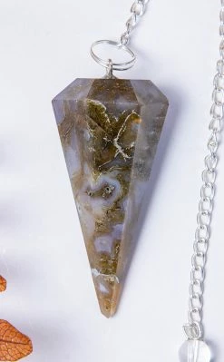 Crystals Faceted Pendulum | Lepidolite