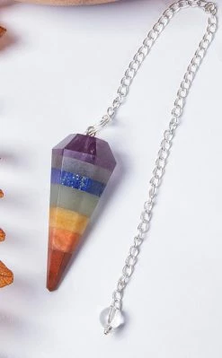 Crystals Witchcraft Faceted Pendulum | Rainbow Chakra