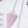 Crystals Witchcraft Faceted Pendulum | Rose Quartz 1 Crystals Witchcraft Faceted Pendulum | Rose Quartz