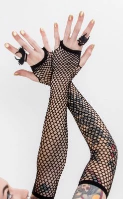 Music Legs Fishnet Arm Warmers