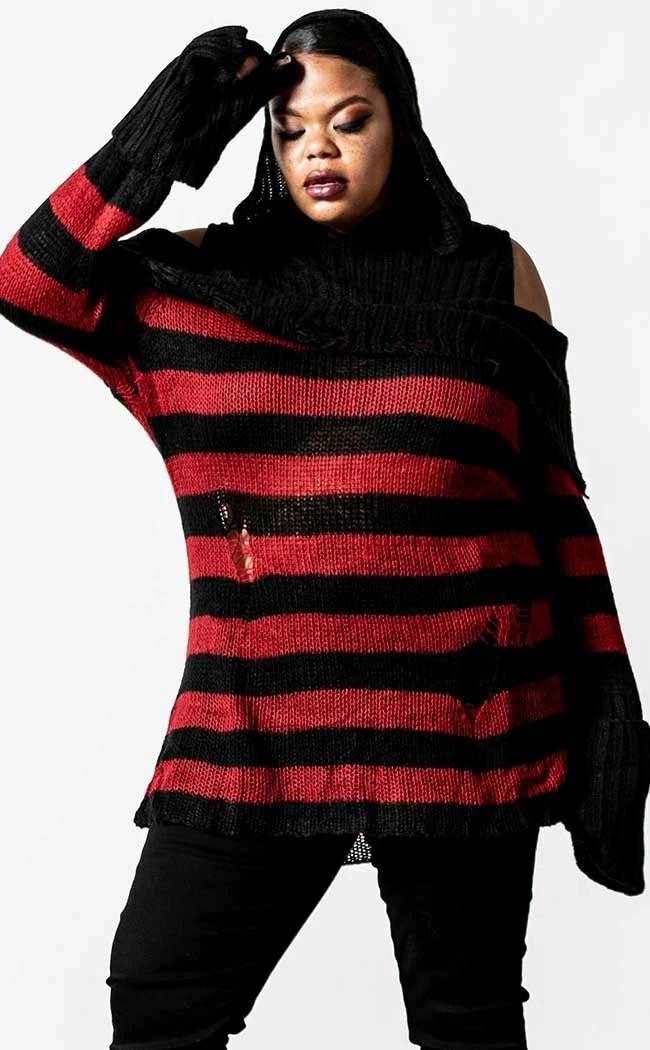 Killstar Freddy Hooded Knit Sweater Clothing 4 Killstar Freddy Hooded Knit Sweater Clothing
