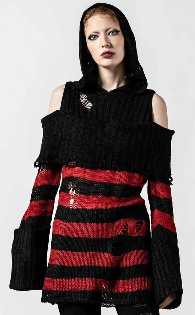 Killstar Freddy Hooded Knit Sweater Clothing 5 Killstar Freddy Hooded Knit Sweater Clothing