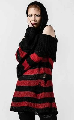 Killstar Freddy Hooded Knit Sweater Clothing