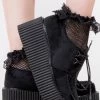 Music Legs Frills N Spills | Black Ruffled Fishnet Socks Clothing