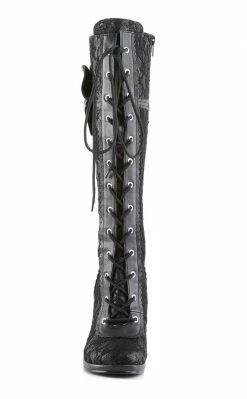 Demonia GLAM-240 Black Knee High Boots Shoes