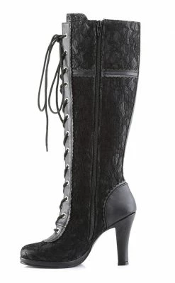 Demonia GLAM-240 Black Knee High Boots Shoes