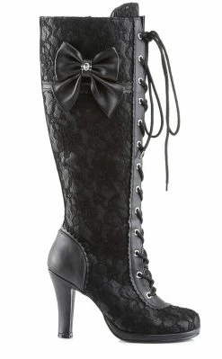 Demonia GLAM-240 Black Knee High Boots Shoes