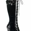 Demonia GLAM-240 Black Knee High Boots Shoes