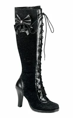 Demonia GLAM-240 Black Knee High Boots Shoes