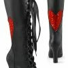 Demonia GLAM-243 Black Heart Knee High Boots Shoes