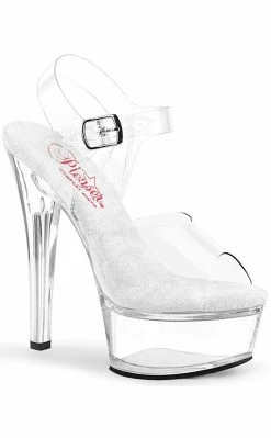 Pleaser Pole Shoes GLEAM-608 Clear Platform Heels