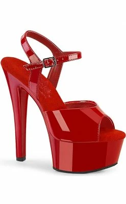 Pleaser Pole Shoes GLEAM-609 Red Patent Heels