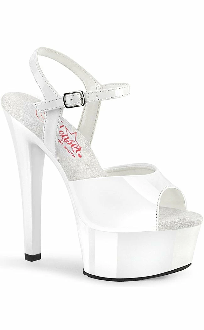 Pleaser GLEAM-609 White Patent Heels Pole Shoes 3 Pleaser GLEAM-609 White Patent Heels Pole Shoes