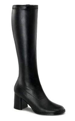 Funtasma GOGO-300 Black Stretch Vegan Leather Gogo Boots