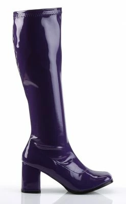 Funtasma GOGO-300 Purple Stretch Patent Gogo Boots