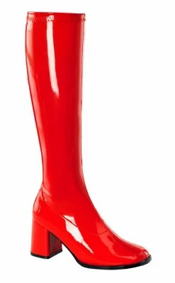Funtasma GOGO-300 Red Stretch Patent Gogo Boots
