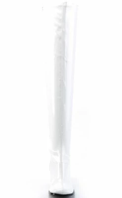 Funtasma GOGO-3000 White Stetch Patent Thigh High Boots