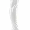 Funtasma GOGO-3000 White Stetch Patent Thigh High Boots