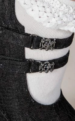 Demonia GOTHIKA-09 Black Lace Mary Jane Heels (Last Pair: Size 8)