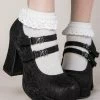 Demonia GOTHIKA-09 Black Lace Mary Jane Heels (Last Pair: Size 8)