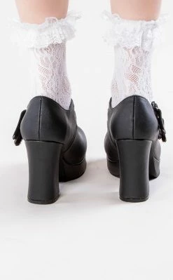 Demonia GOTHIKA-09 Black Vegan Leather Mary Jane Heels Shoes