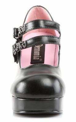 Demonia GOTHIKA-09 Black Vegan Leather Mary Jane Heels Shoes