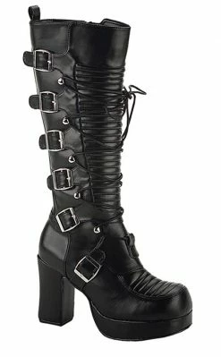 Demonia GOTHIKA-200 Black Steampunk Boots Shoes