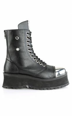 Demonia Shoes GRAVEDIGGER-10 Black Vegan Leather Ankle Boots 11 Demonia Shoes GRAVEDIGGER-10 Black Vegan Leather Ankle Boots