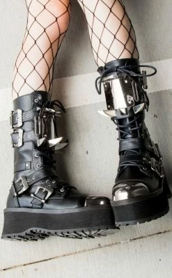 Demonia GRAVEDIGGER-250 Black Vegan Leather Boots