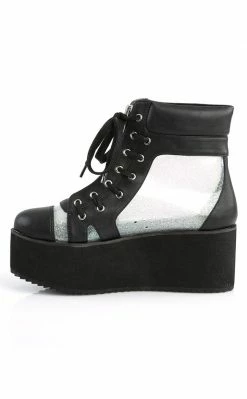 Demonia Shoes GRIP-102 Glitter Sneaker Ankle Boots