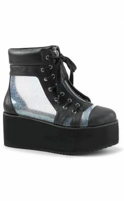 Demonia Shoes GRIP-102 Glitter Sneaker Ankle Boots