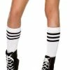 Music Legs Clothing Game Over Striped Knee Socks | White & Black 1 Music Legs Clothing Game Over Striped Knee Socks | White & Black
