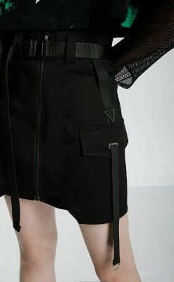 Punk Rave Clothing Gasoline Cargo Skirt
