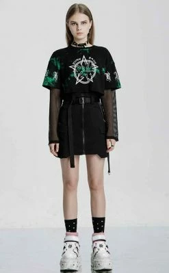 Punk Rave Clothing Gasoline Cargo Skirt