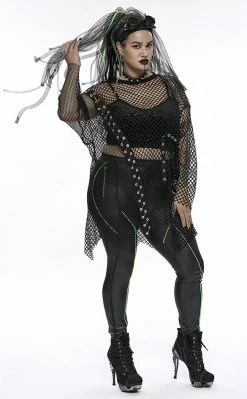 Punk Rave Glitchcore Mesh Top | Plus Size