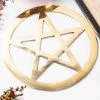 TB Witchcraft Gold Brass Cut-Out Pentagram Altar Tile | 15cm