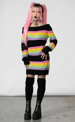 Killstar Good Vibes Knit Sweater Dress