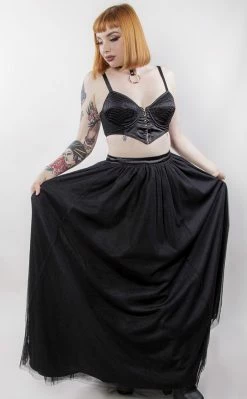 Black Friday Goth Mesh Formal Skirt Clothing