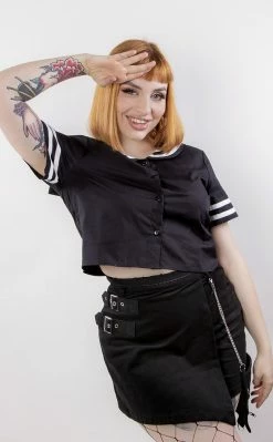 Black Friday Goth Sailor Creep Blouse