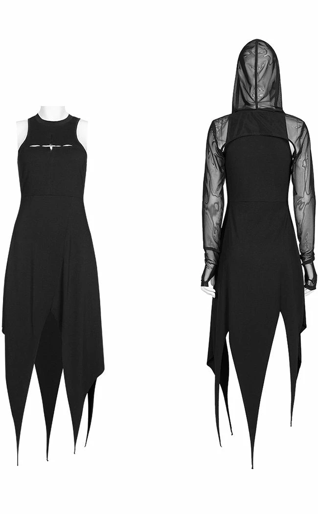 Punk Rave Grave Encounters Hooded Dress 7 Punk Rave Grave Encounters Hooded Dress