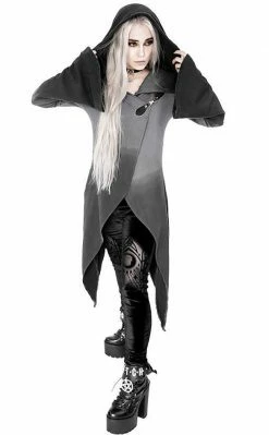 Restyle Greydient Long Hooded Cardigan Clothing