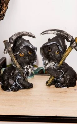 Gothic Gifts Grim Cat Merchants | Figure Duo