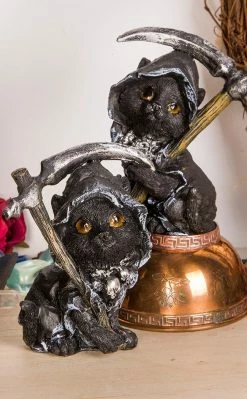 Gothic Gifts Grim Cat Merchants | Figure Duo