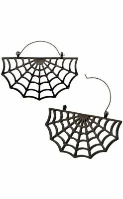 TB Jewellery Gunmetal Plated Spider Web Plug Hoops | Earrings 8 TB Jewellery Gunmetal Plated Spider Web Plug Hoops | Earrings