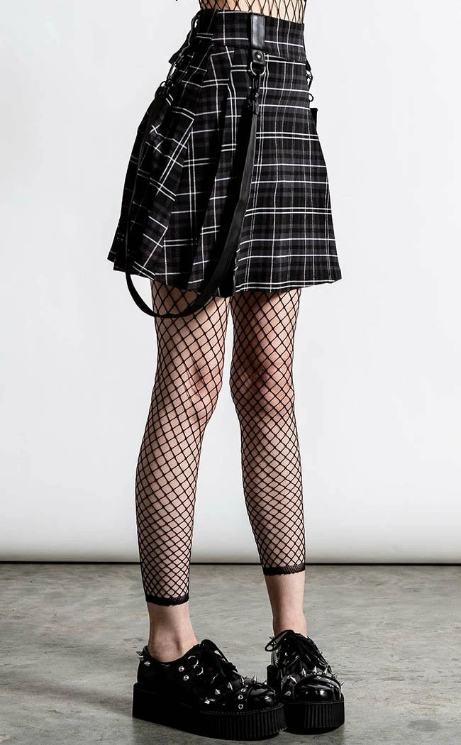 Killstar Clothing Gunner Pleated Mini Skirt | Ash Tartan 4 Killstar Clothing Gunner Pleated Mini Skirt | Ash Tartan