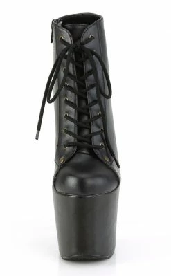 Pleaser HEX-1005 Black Matte Skull Booties Pole Shoes