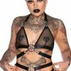 Killstar Hell Kitty Fishnet Bralet | Black Clothing
